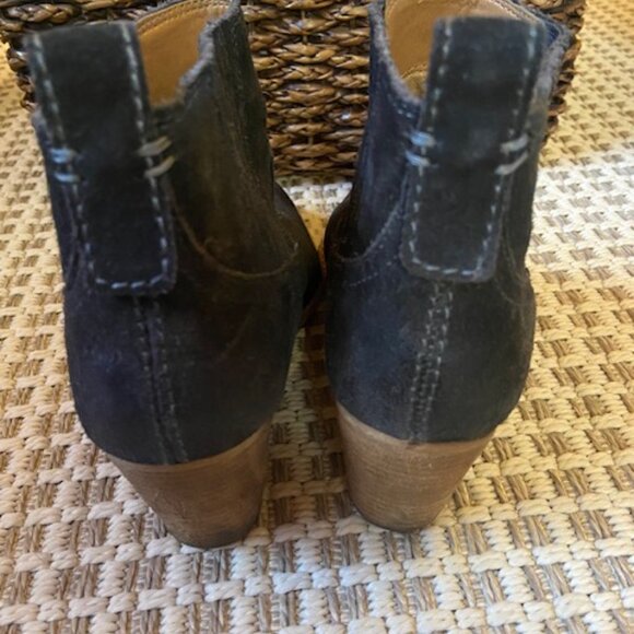 Dolce Vita Chocolate Black Suede Cowboy Bootie Women Size 8  Real LEATHER - Picture 5 of 7